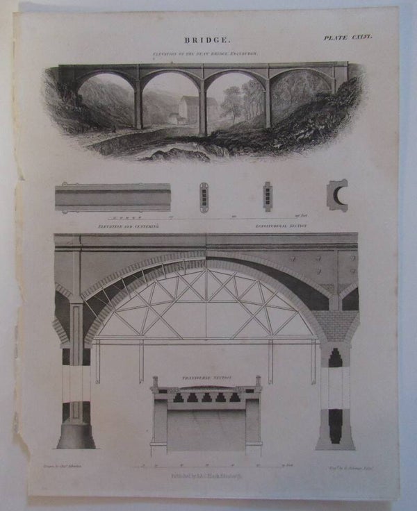 Antique Print - Bridge (print, ~1875)