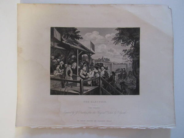 Antique Print - Hogarth's The Election, plate 3 (print, ~1880)