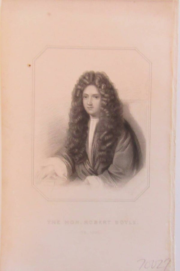 Antique Print - Hon. Robert Boyle (print,~1850)