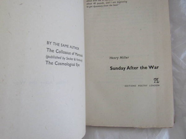 Sunday After the War by Henry Miller