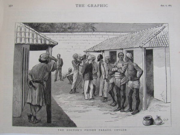 Antique Print - The Doctor's Prison Parade (The Graphic, 1883)