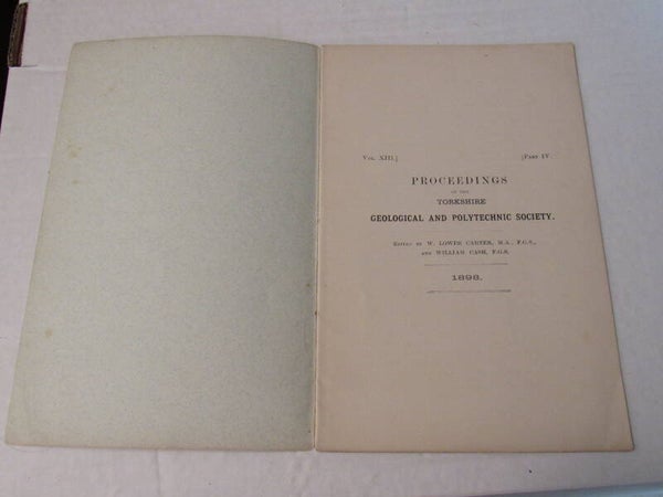 1898 Procedures of the Yorkshire Geological and Polytechnic Society by W Lower Carter