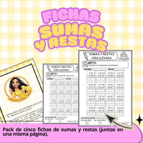 Pack de sumas y restas llevada