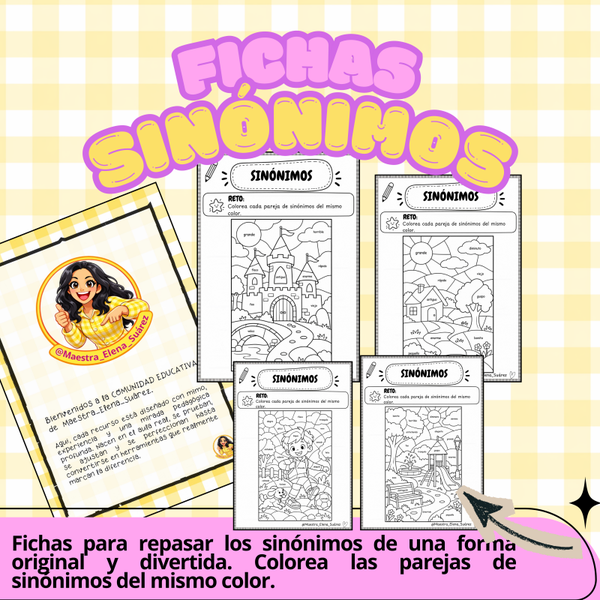 Fichas colorear SINÓNIMOS