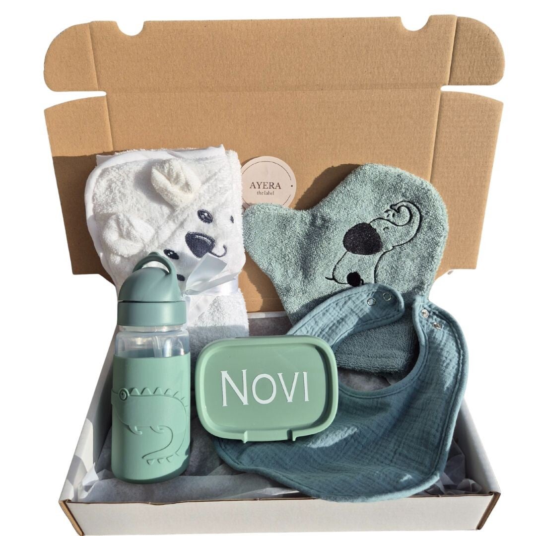 Babypakket seafoam en wit