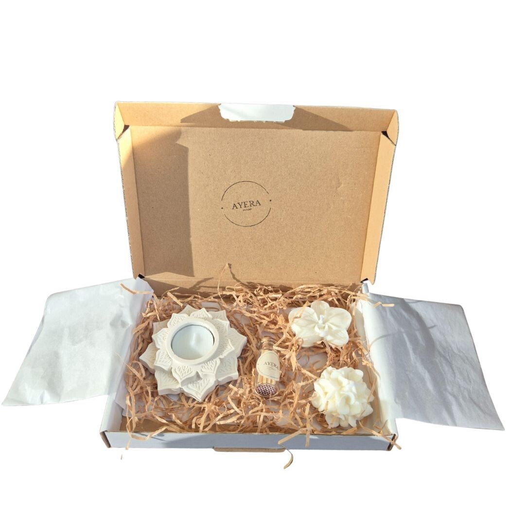 Lichtpuntje lotus beige/wit marmer