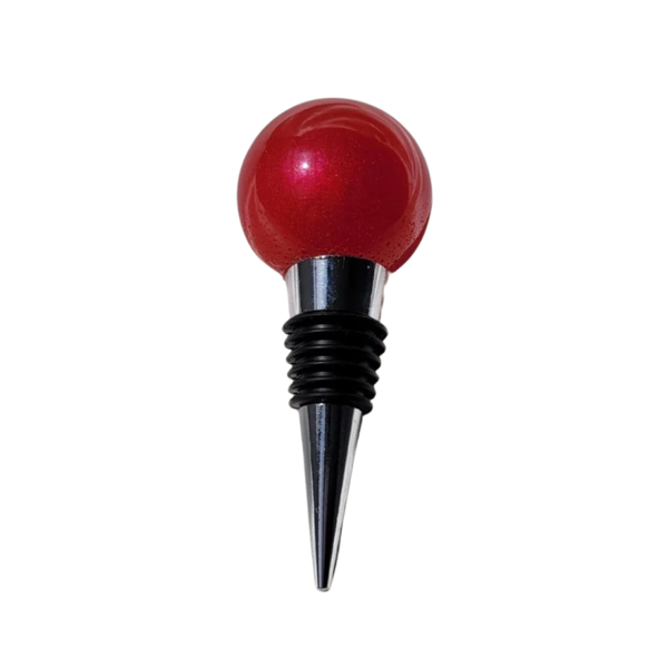 Wijnstopper fuchsia/ zilverkleurig