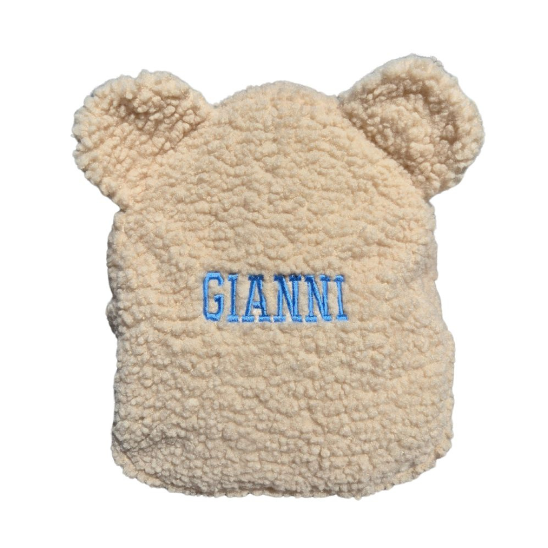 Gepersonaliseerde teddy rugzak Pookie crème met naam
