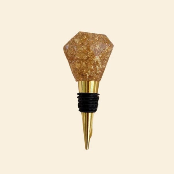 Wijnstopper goudkleurig vlokken/ goud