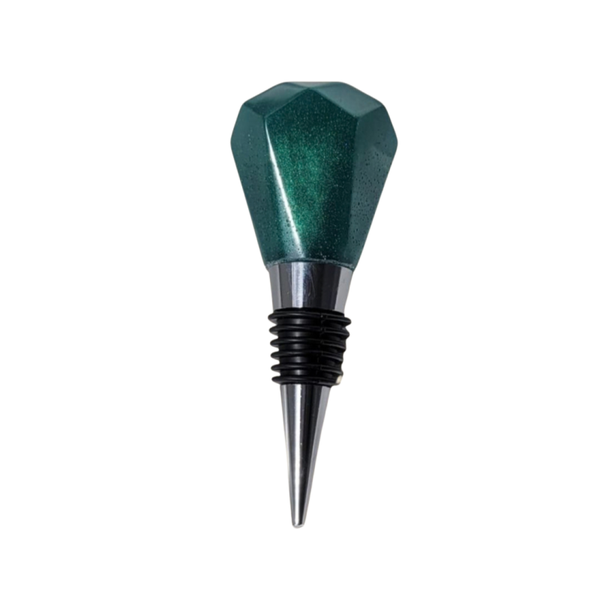 Wijnstopper groen/ zilverkleurig