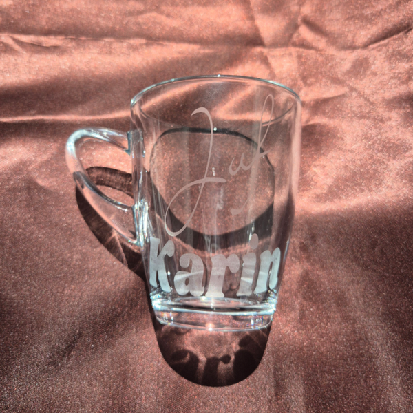 Gepersonaliseerd glas met juf met naam