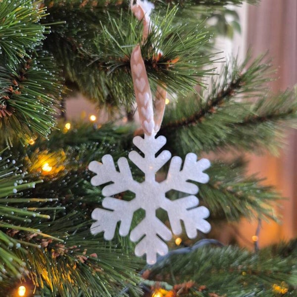 Kerstornament sneeuwvlok wit