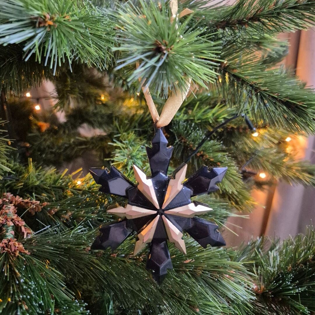 Kerstornament zwart/ goudkleurig