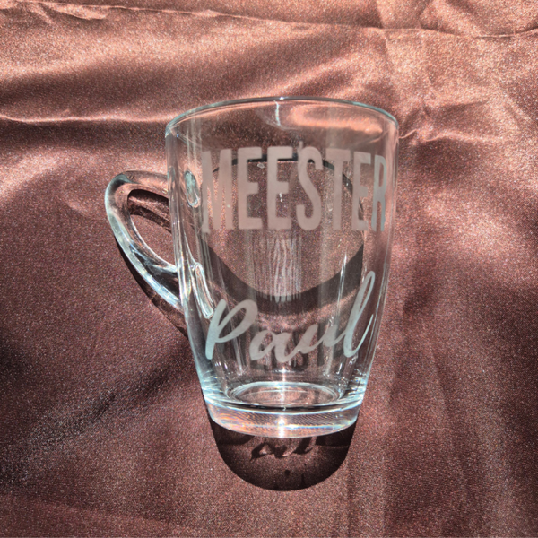 Gepersonaliseerd glas meester met naam