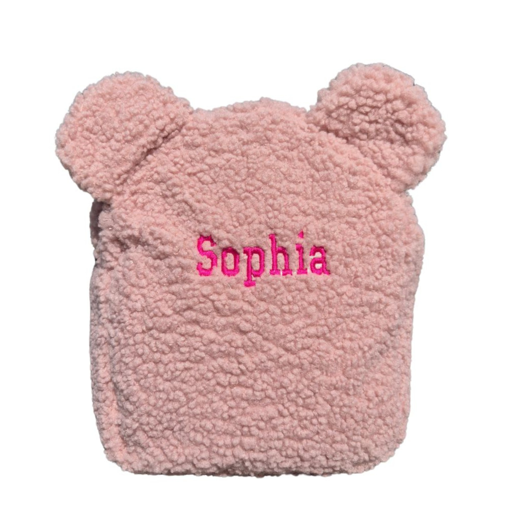Gepersonaliseerde teddy rugzak Pookie roze met naam