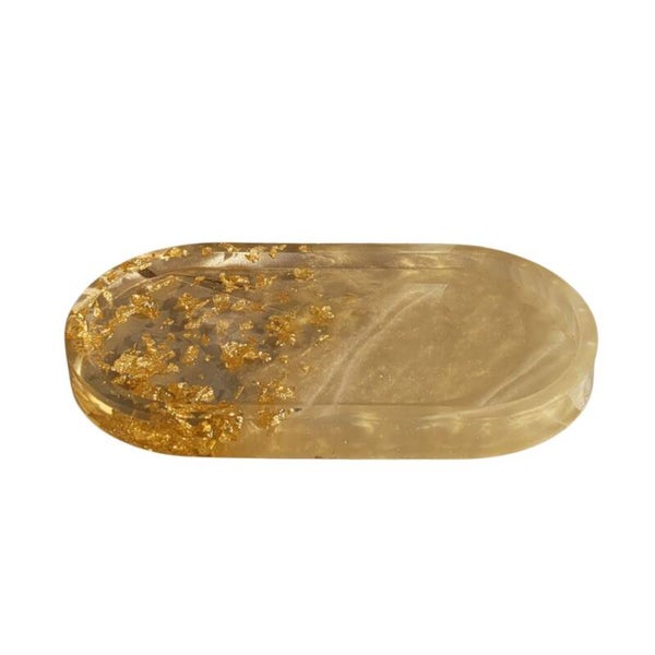 Tray Mali shell met goudkleurige vlokken