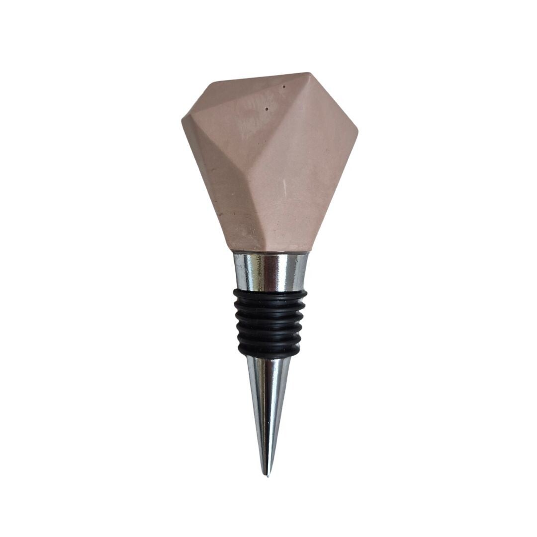 Wijnstopper taupe met zilverkleurig