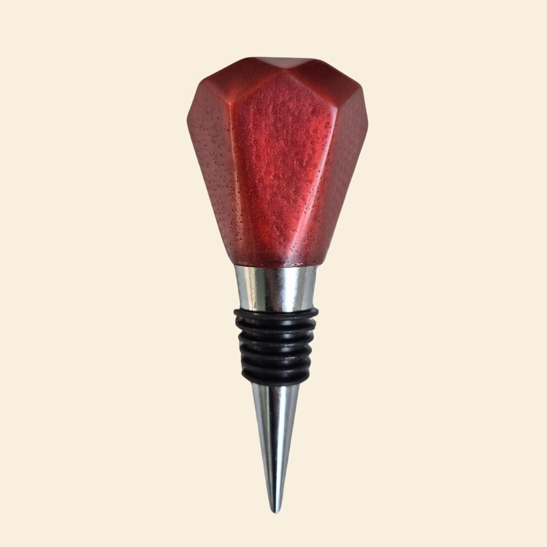 Wijnstopper wijnrood/zilverkleurig