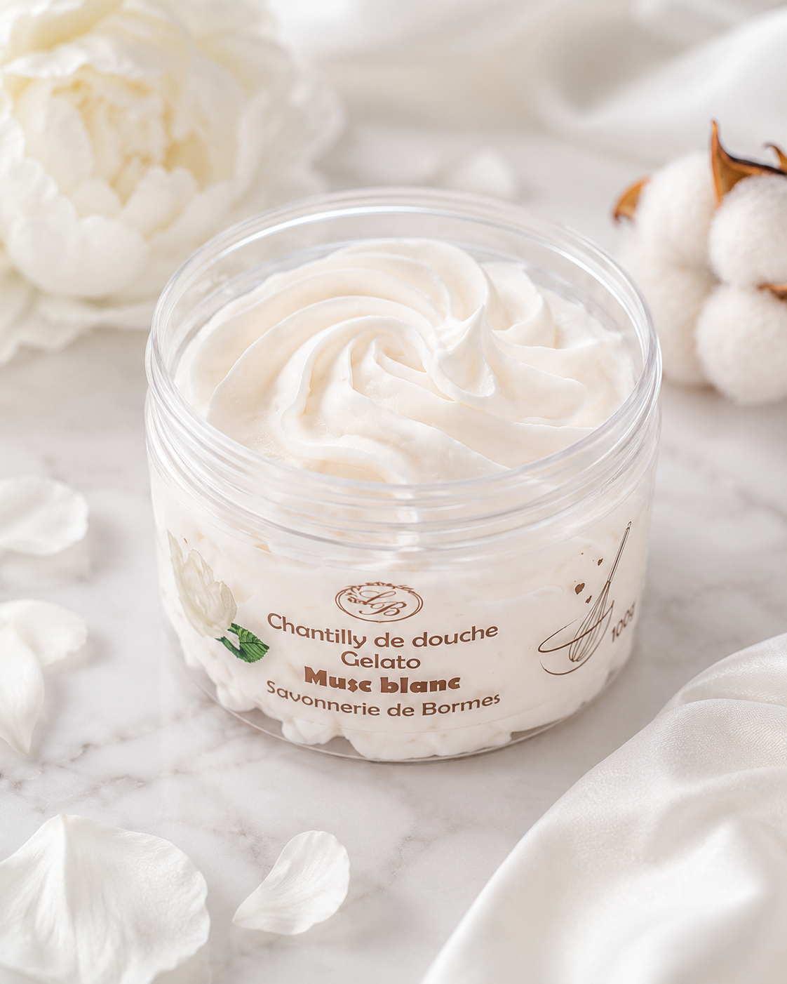 Chantilly de douche musc blanc 100g