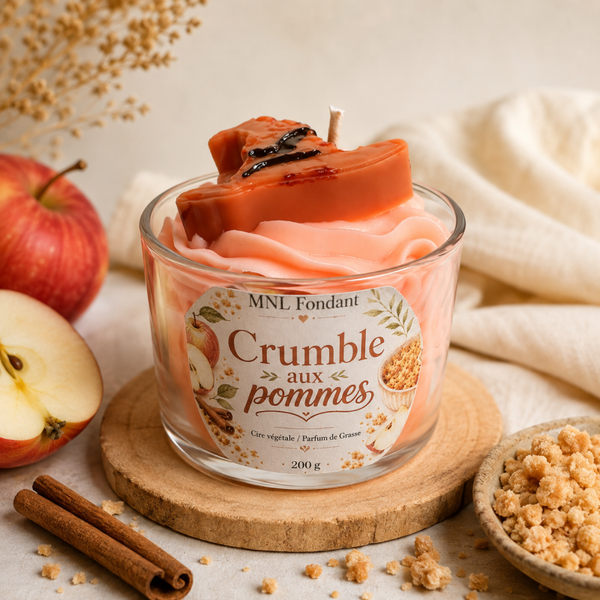Bougies crumbles aux pommes 200g
