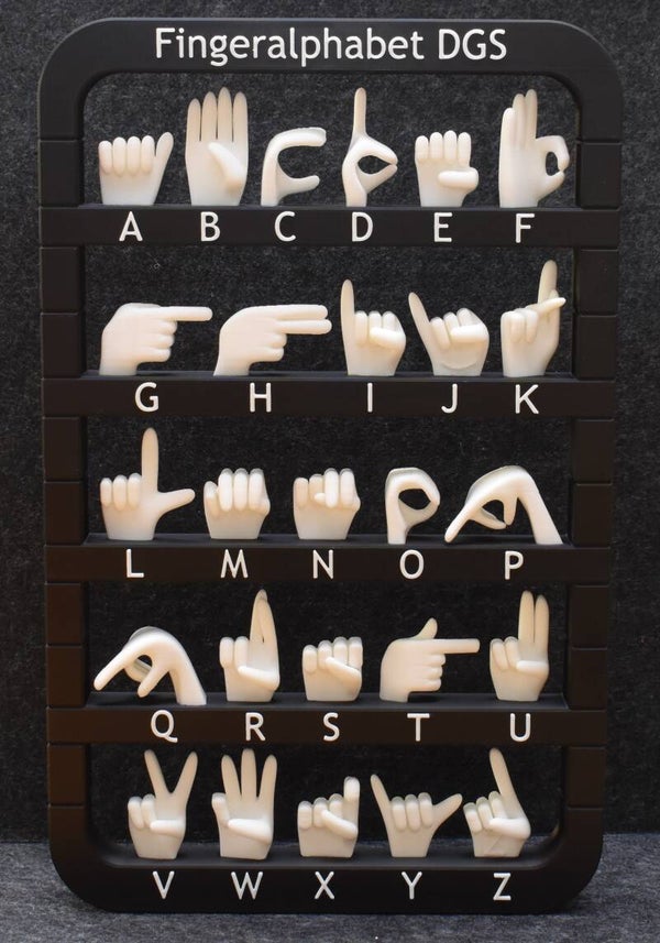 Fingeralphabet DGS mit Rahmen