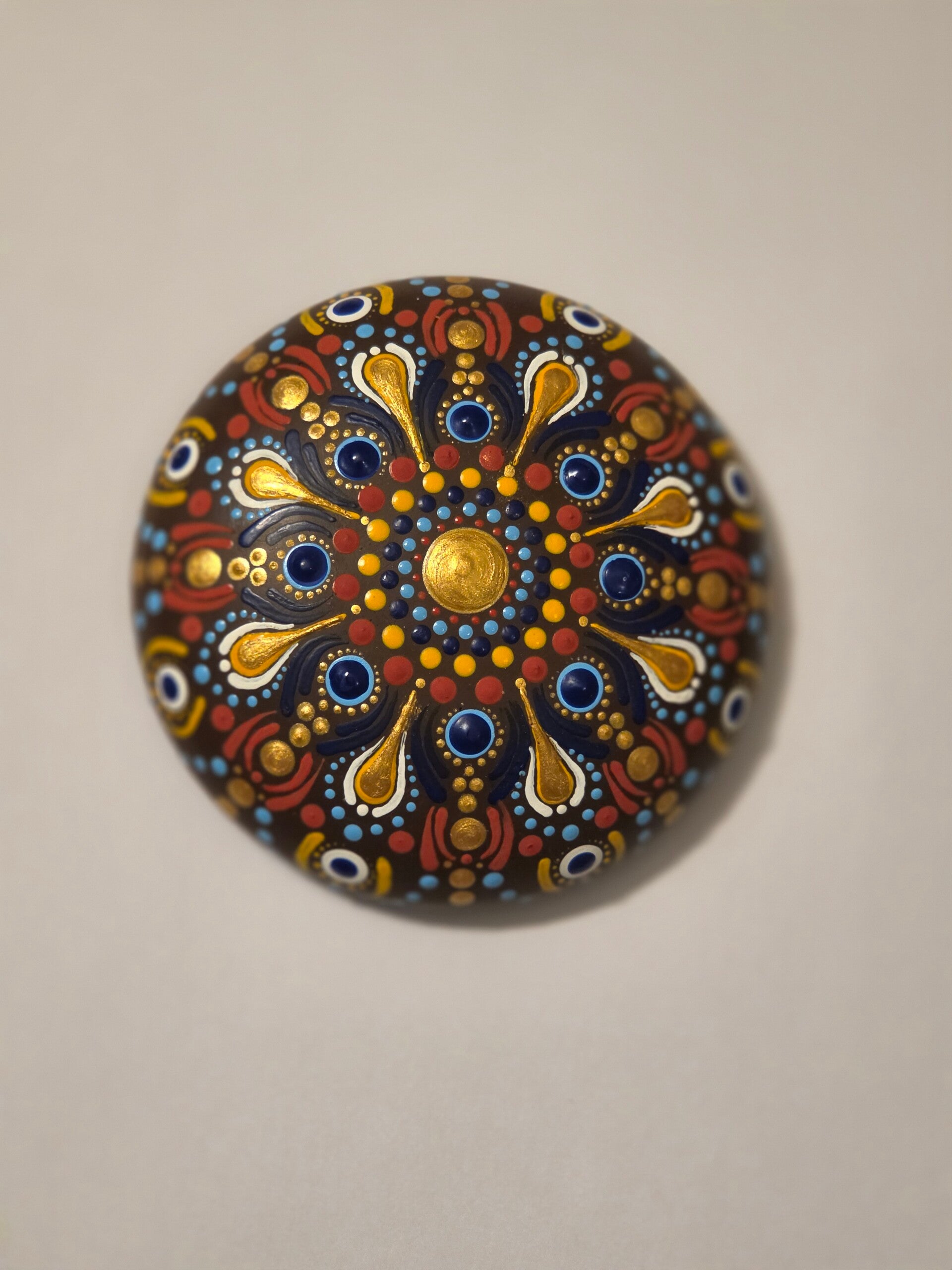 Hand Painted Mandala Rock