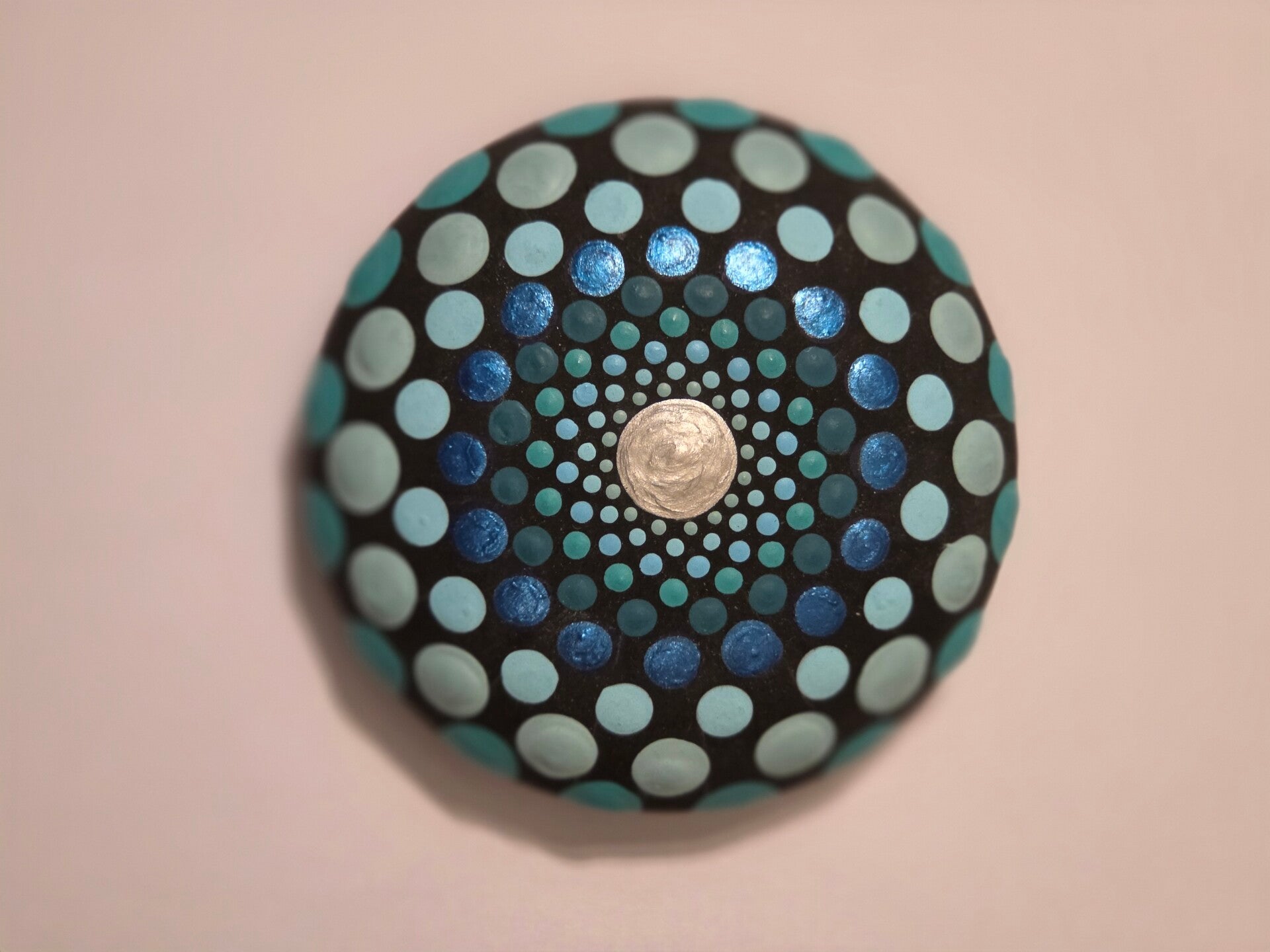Hand Painted Mandala Rock