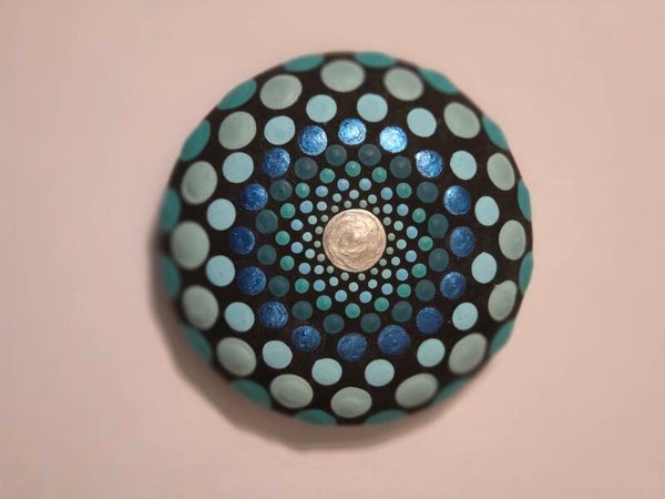 Hand Painted Mandala Rock