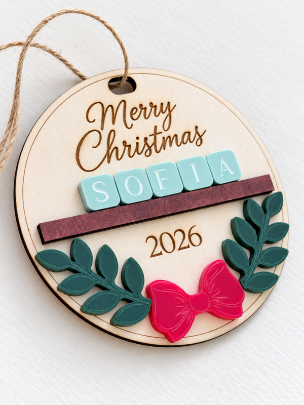Personalised Wooden Christmas Ornament 2026 | Olexia Creations