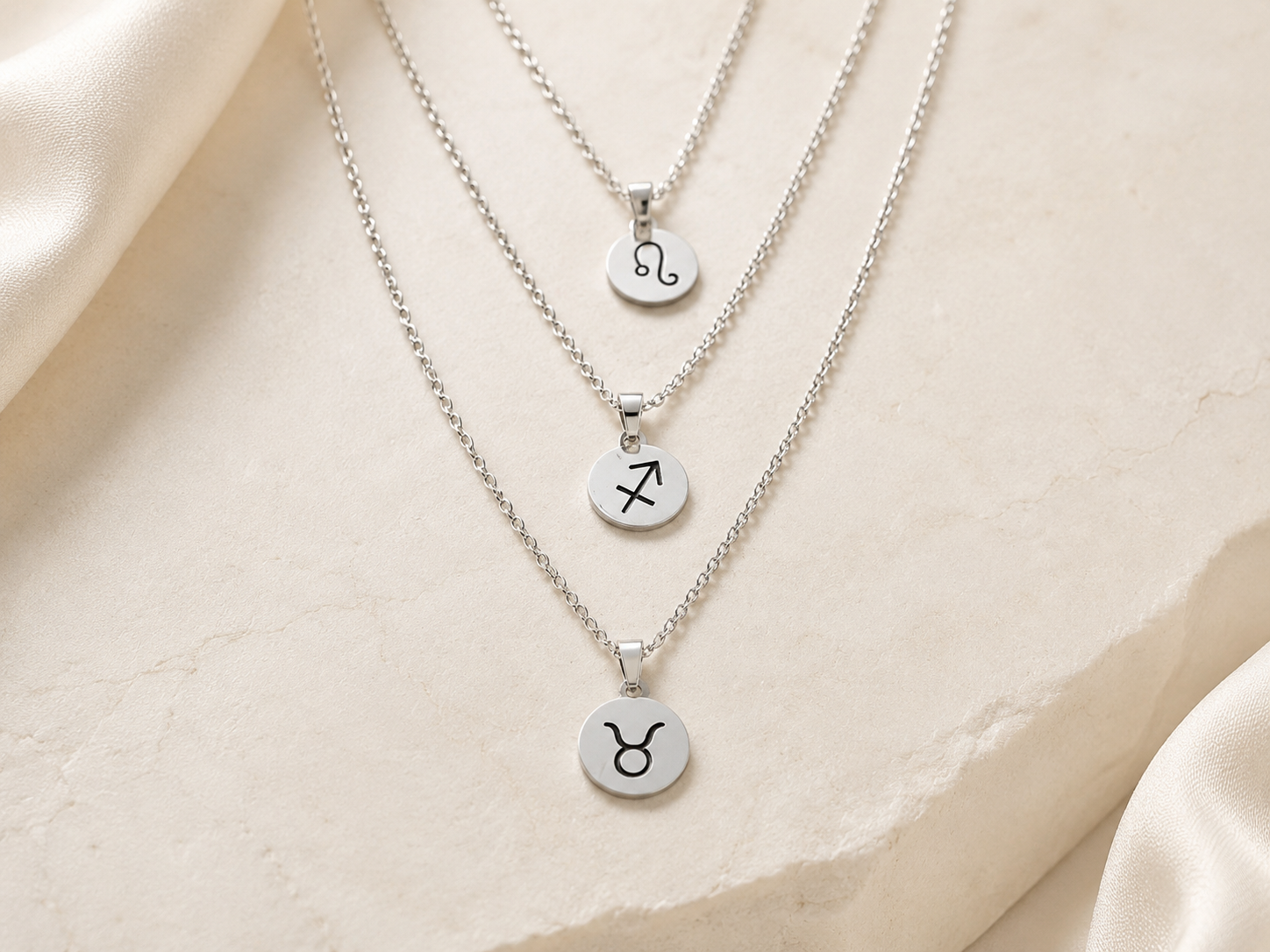 Minimal Zodiac Sign Necklace • Stainless Steel Astrology Pendant