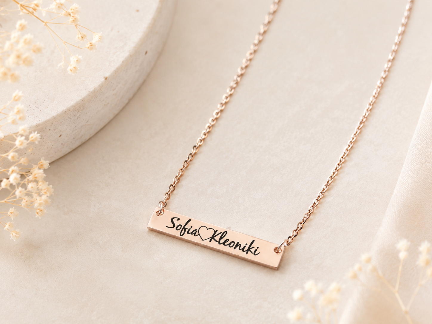 Personalized Bar Necklace • Engraved Name Plate | A timeless Valentine’s Day gift made to be treasured forever.