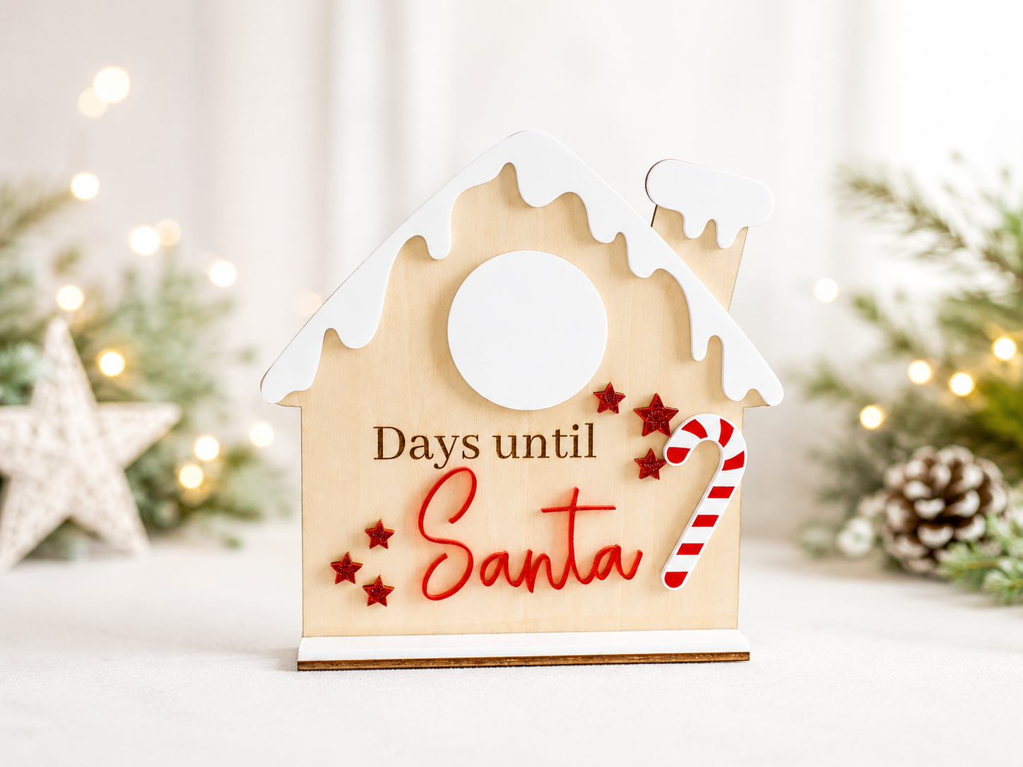 Days Until Santa – Wooden Christmas Countdown House