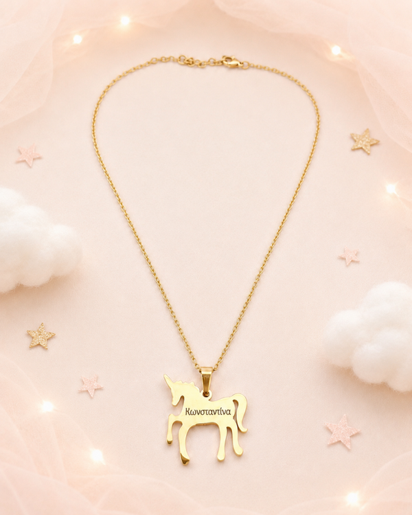 Personalized Unicorn Necklace for Kids