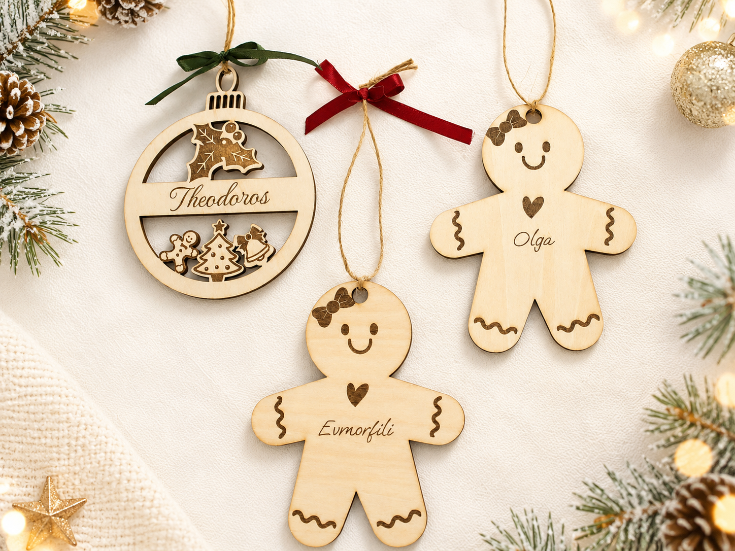 Personalized Christmas Ornament Set (Set of 4) – Custom Names