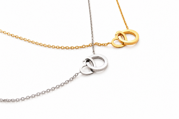 Linked Heart & Circle Necklace • You & Me