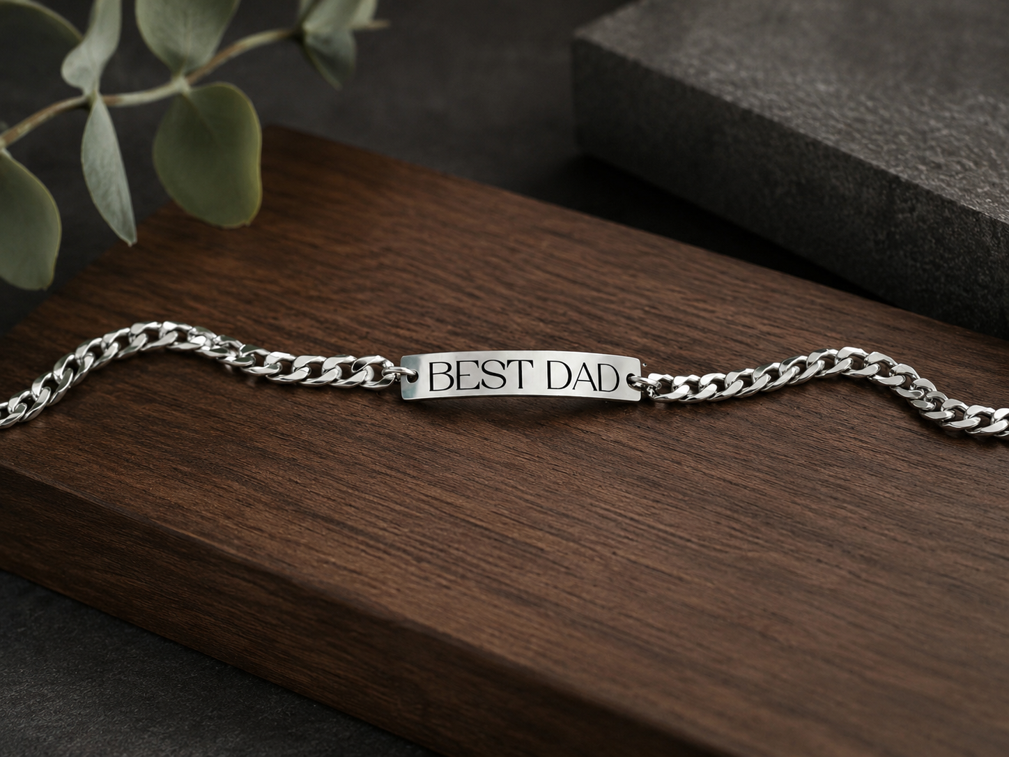 Personalized Stainless Steel Dad Bracelet | Custom Engraving