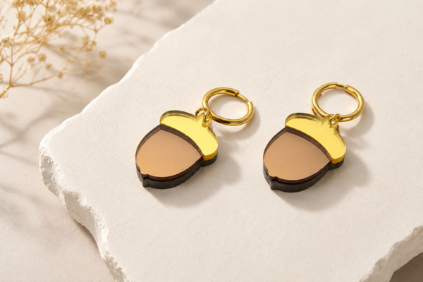 Acorn Earrings • Autumn Earrings • Gold Fall Jewelry
