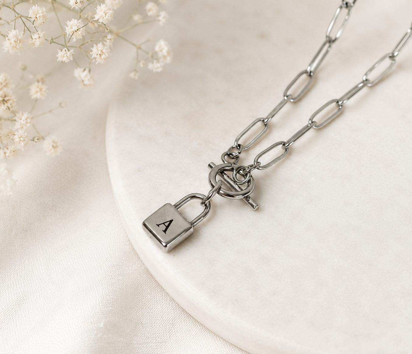 Personalized Padlock Choker Necklace
