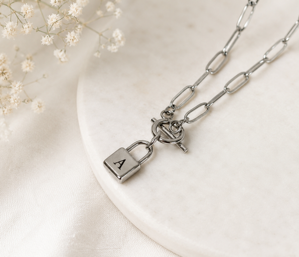 Personalized Padlock Choker Necklace