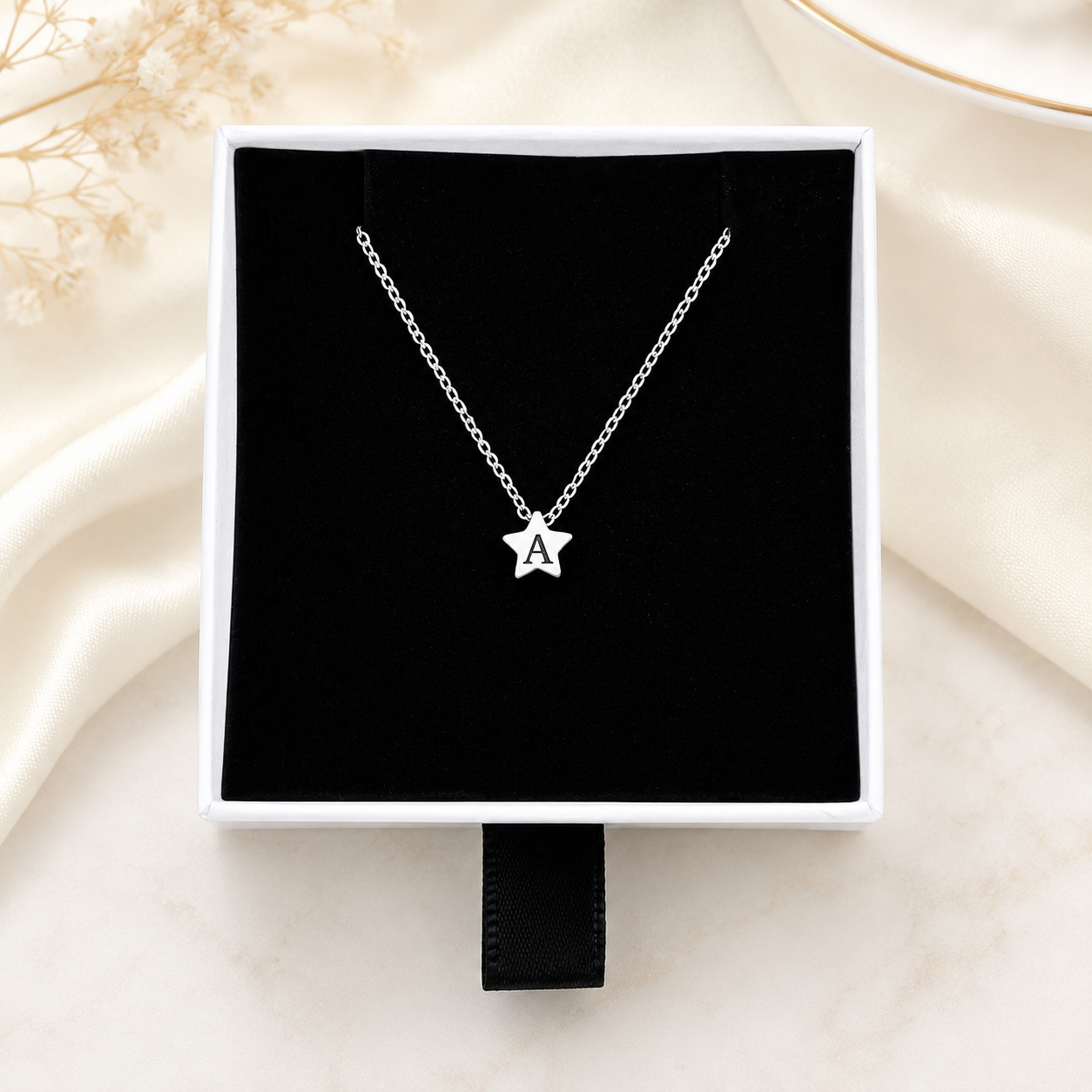 Tiny Star Initial Necklace • Personalized
