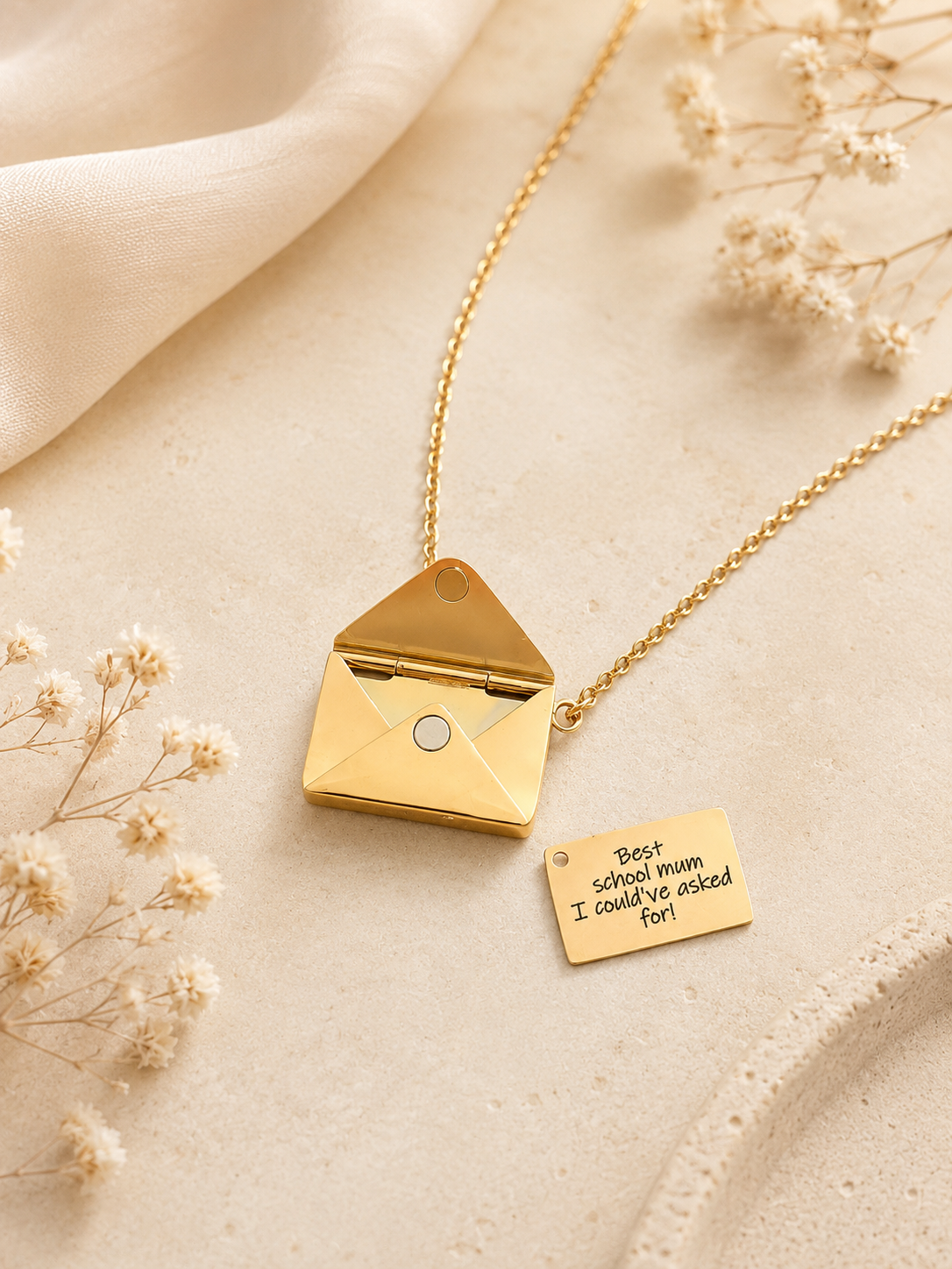 Secret Message Necklace • Personalized Envelope Pendant | Perfect Valentine’s Day Gift
