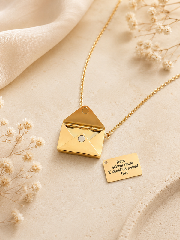 Secret Message Necklace • Personalized Envelope Pendant | Perfect Valentine’s Day Gift