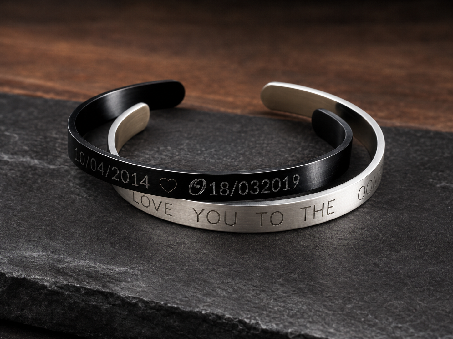Personalized Couple Bracelet Set • Matching Engraved Bracelets (His & Hers) | Valentine’s Gift
