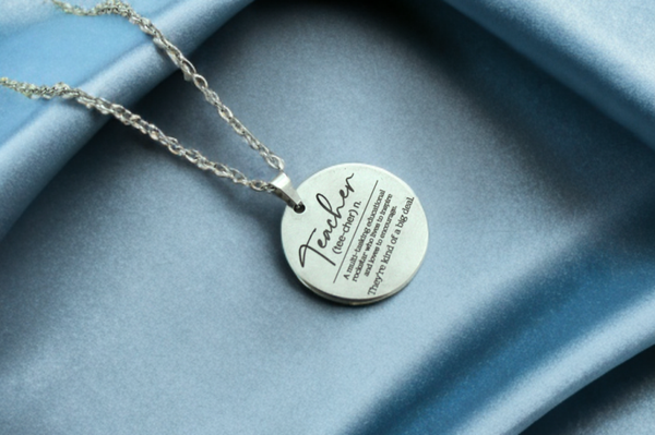 Teacher Appreciation Necklace • Stainless Steel • Thank You Teacher Gift