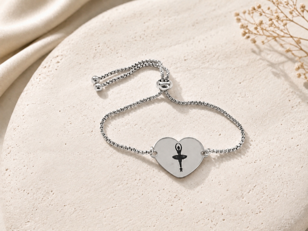 Ballet Heart Bracelet • Adjustable • Personalized Option