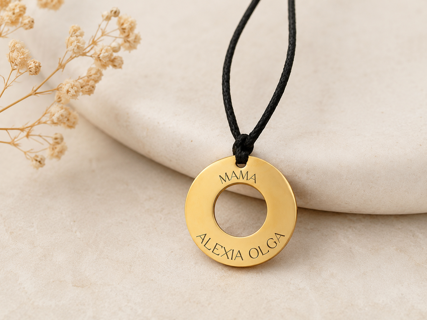 Circle of Life Family Necklace • Personalized Name Ring Pendant