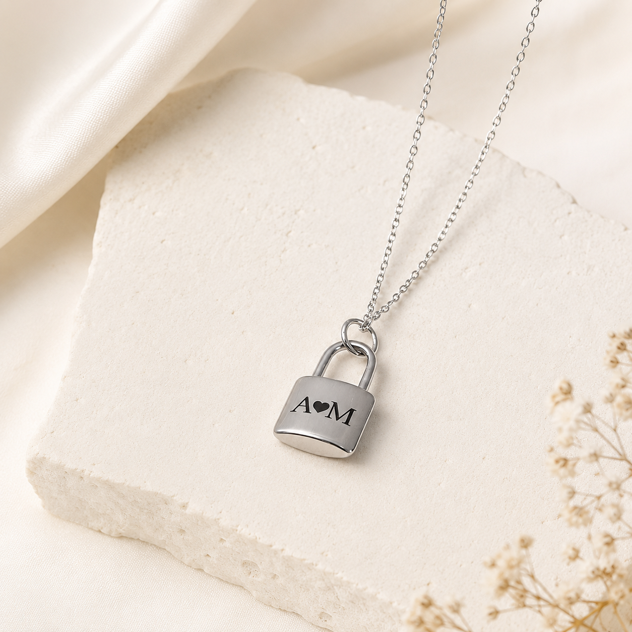 Padlock Necklace with Personalized Initials | Custom Valentine’s gift for her