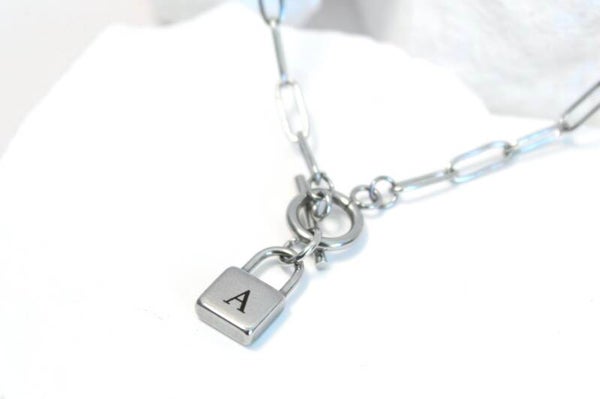 Personalized Padlock Choker Necklace