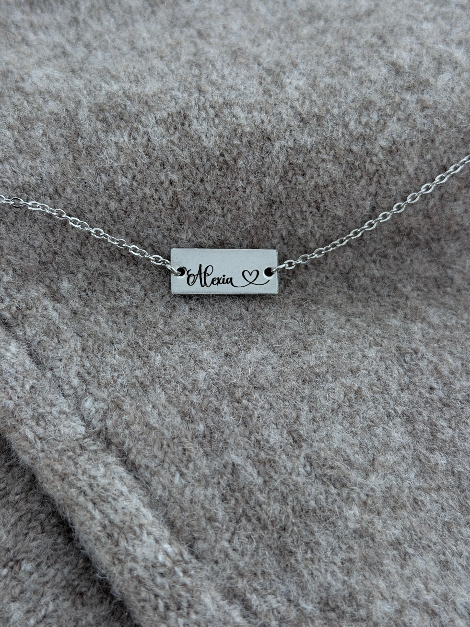 Mini Name Bar Necklace • Personalized Engraved Bracelet-Style Pendant