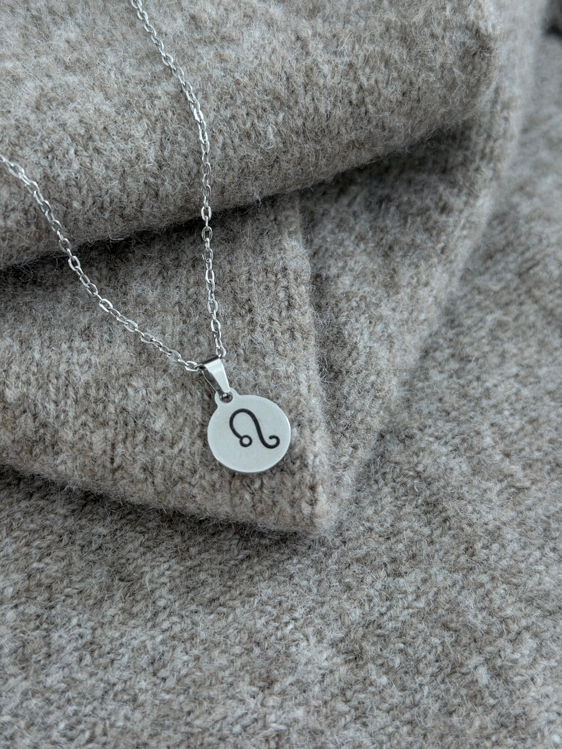Minimal Zodiac Sign Necklace • Stainless Steel Astrology Pendant